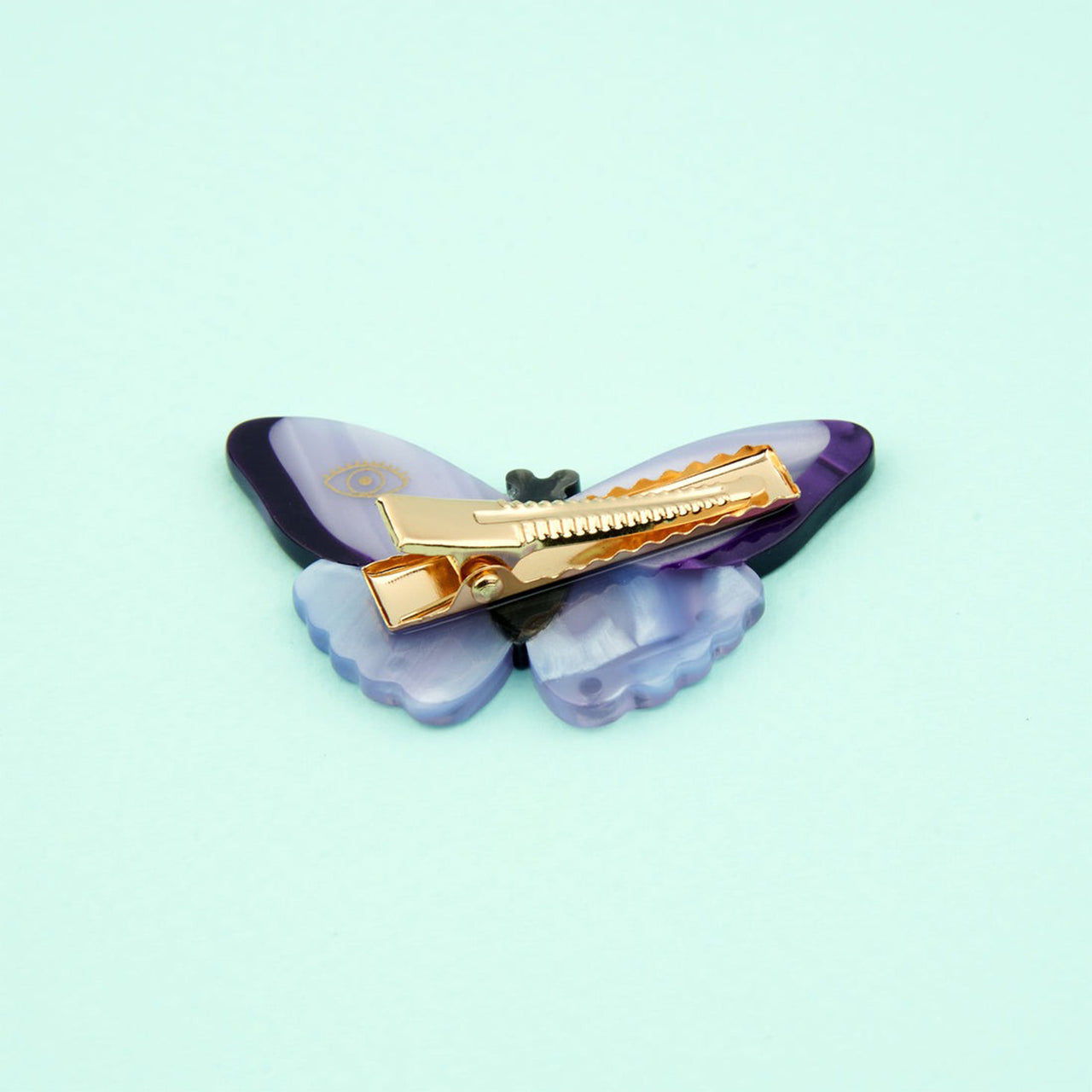 Barrette - Papillon Mauve