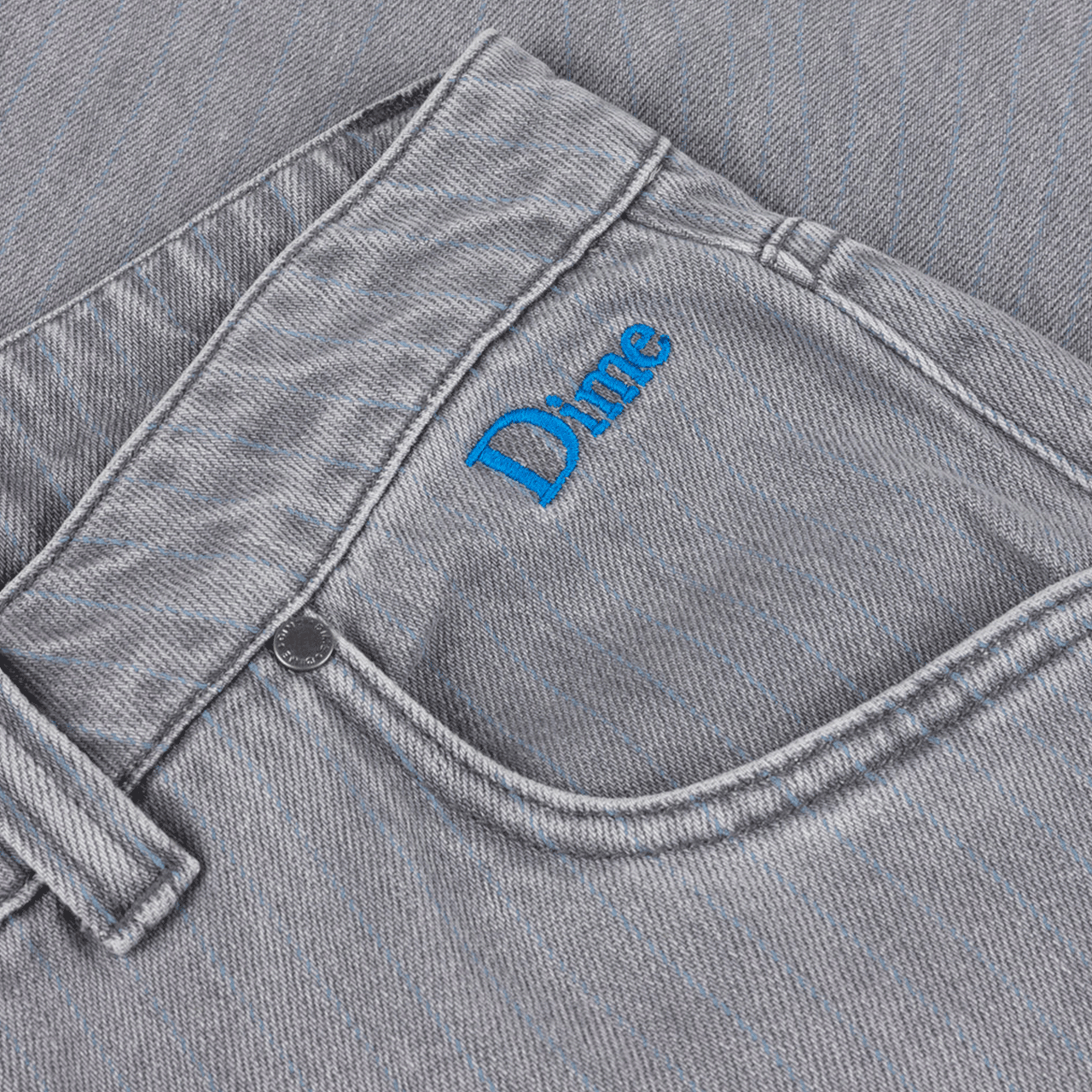 Dime Classic Baggy Denim Pants - Sandblasted Gray (Striped)