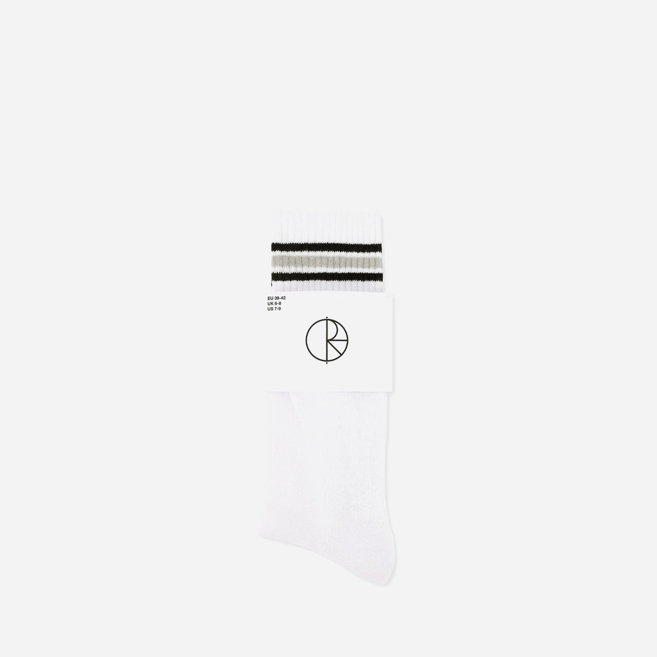 Polar Skate Rib Socks Long - Stripe (White / Black)