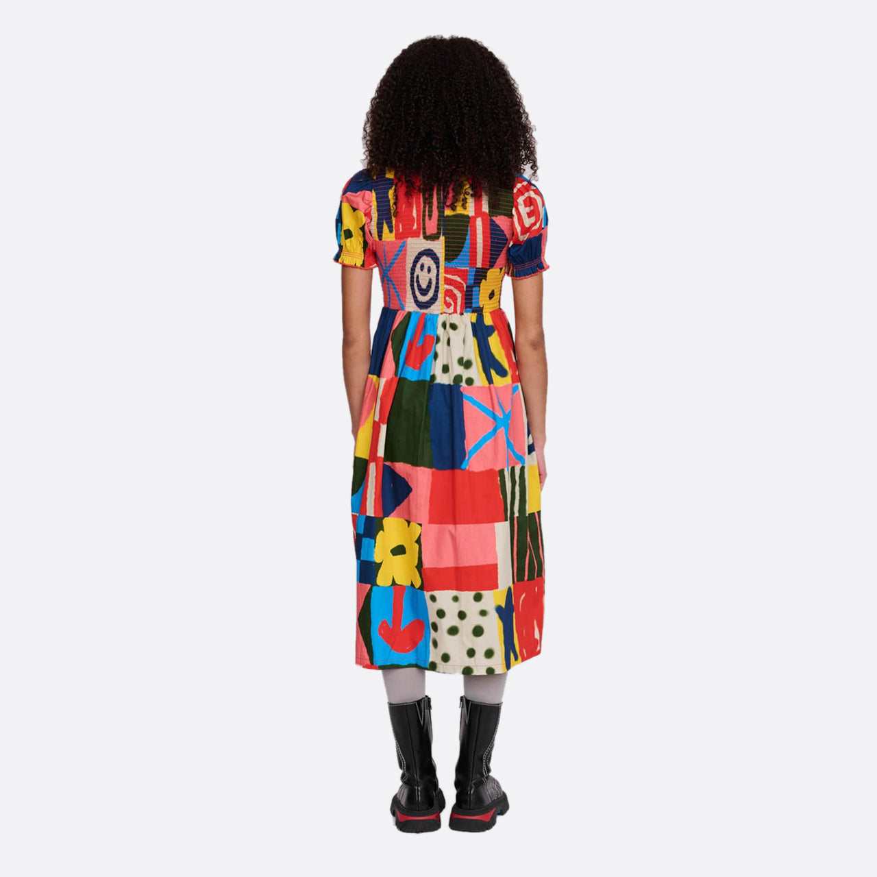 Lazy Oaf Abstract Shirred Dress