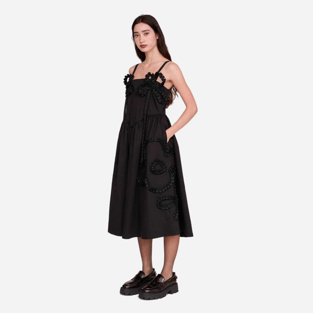 Lazy Oaf Black Big Big Flower Dress
