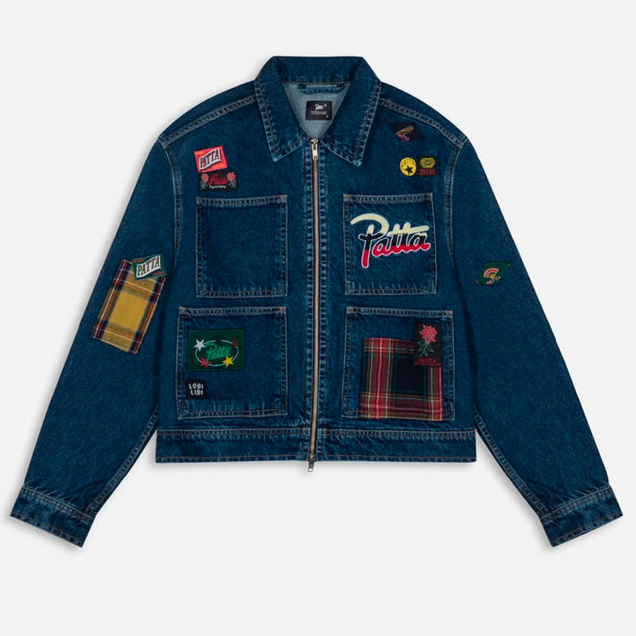 Patta Whole Lotta Labels Denim Jacket - Light Blue Denim