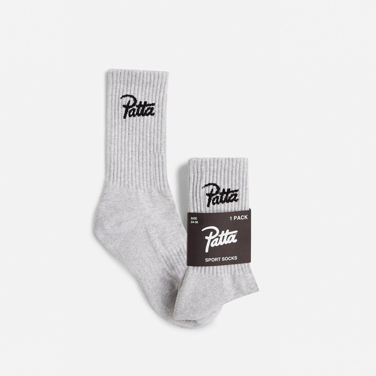 Patta Script Logo Sports Socks - Melange Grey