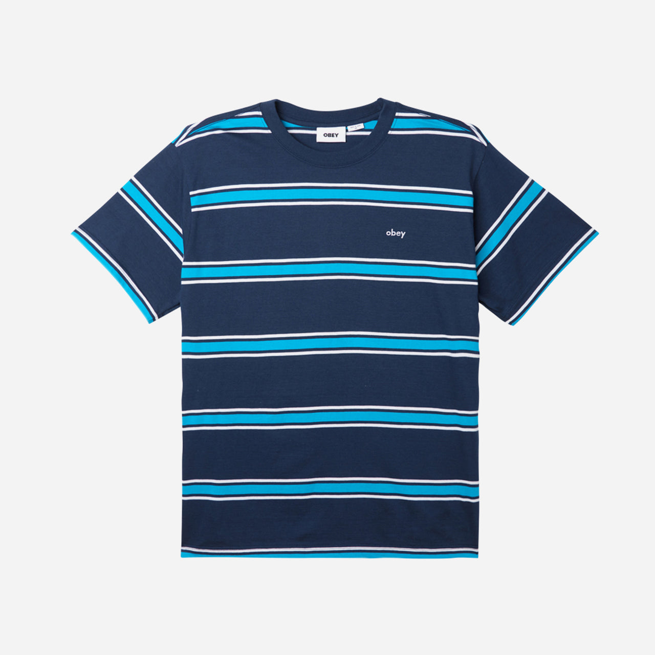 Obey Twenty Stripe Tee SS - Academy Navy