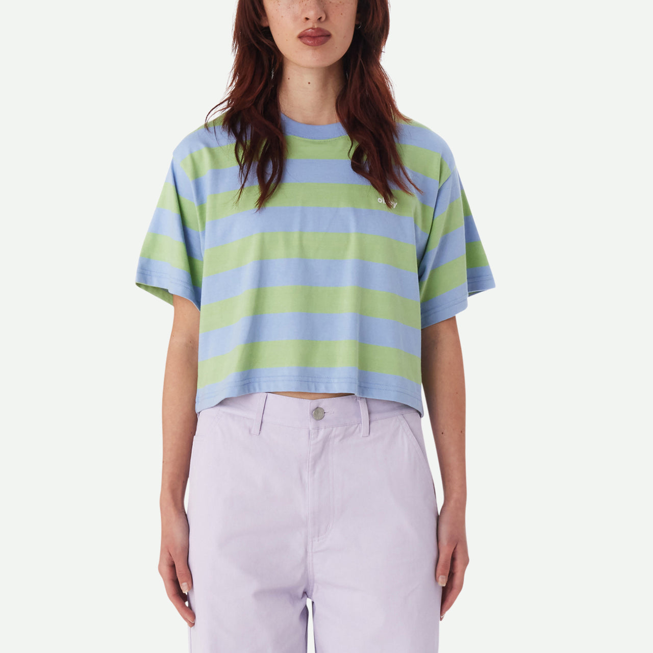 Obey Adams Stripe Cropped Tee