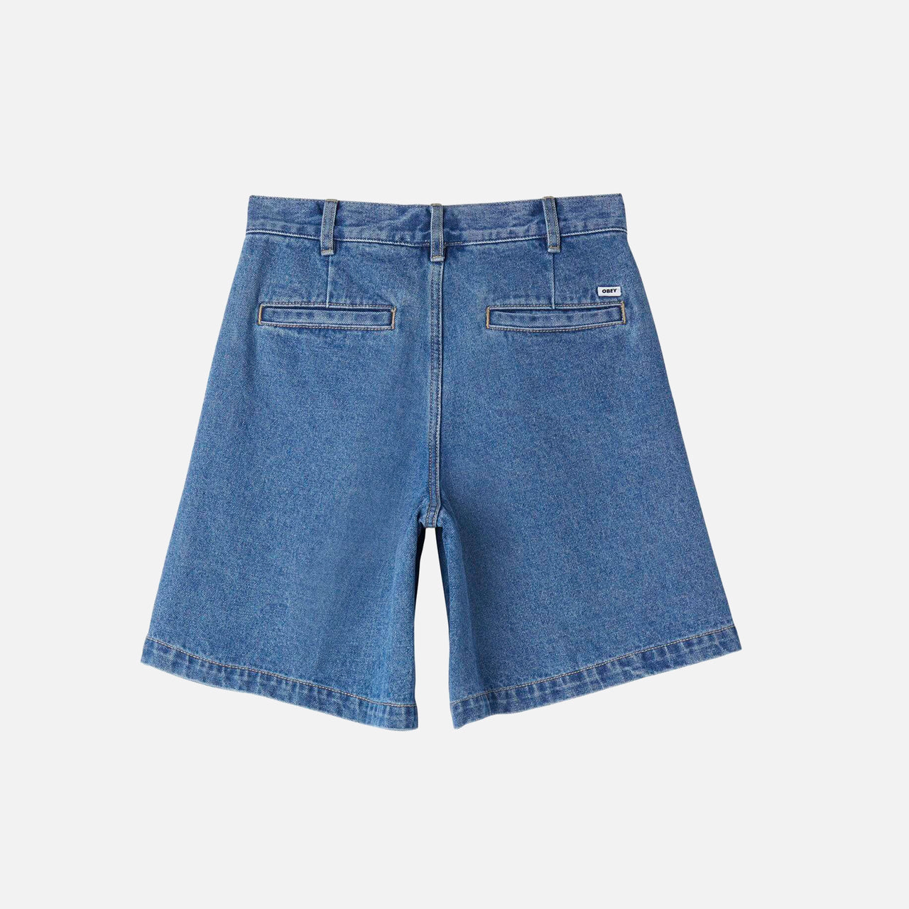 Obey Eli Pleated Short - Light Indigo