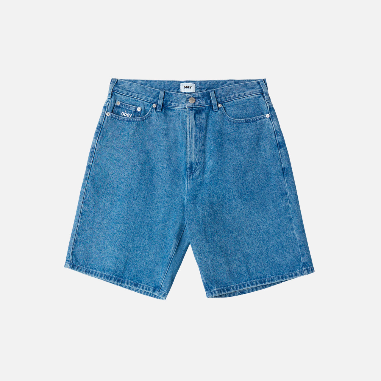 Obey Bigwig Baggy Denim Short - Light Indigo