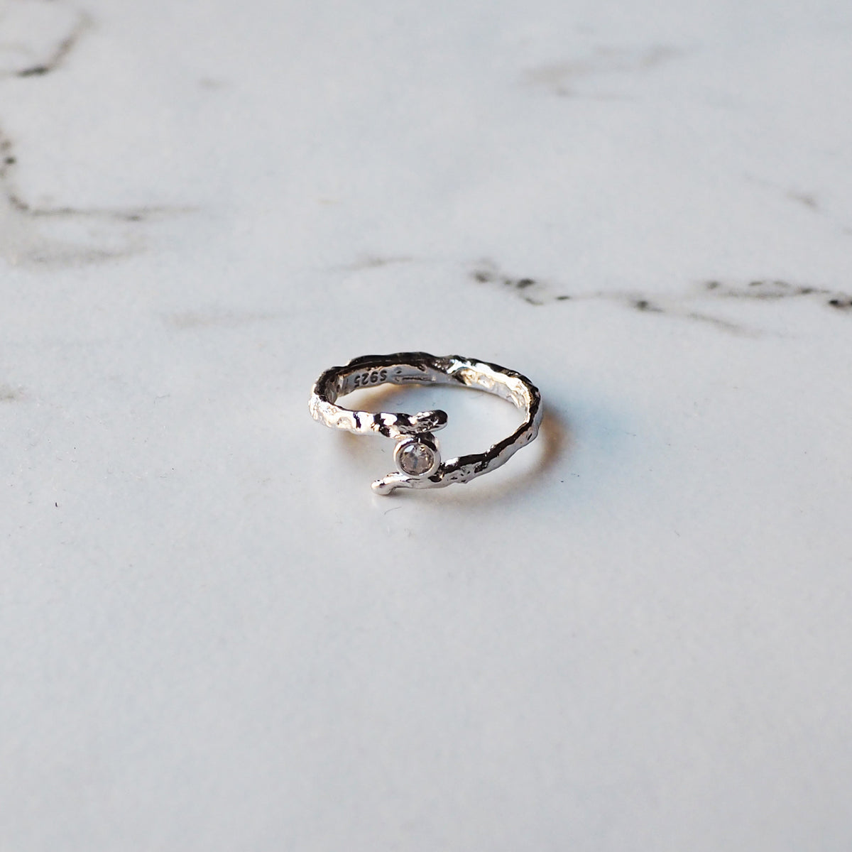 Anillo Cerrado Orgánico Círculo Circón Entre Medio