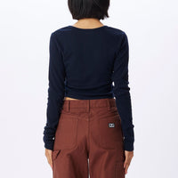 Millie Cropped Cardigan - Dark Navy
