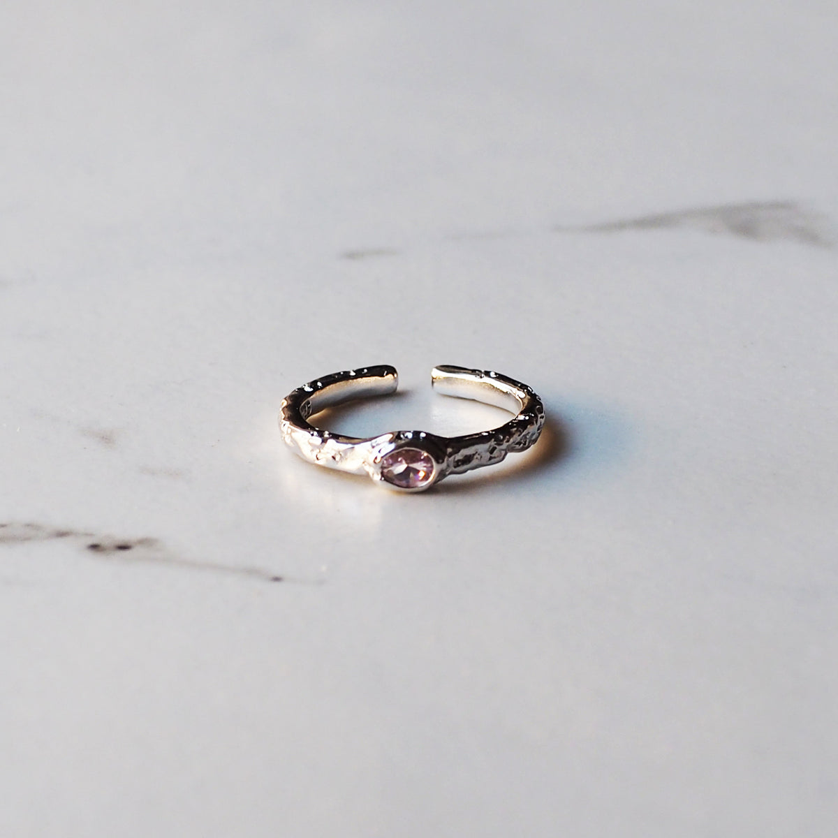 Anillo Orgánico Ovalo Rosado