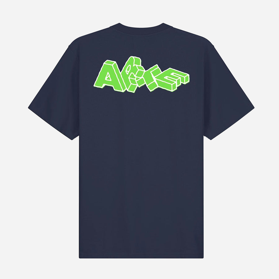 Arte Blocks Print T-Shirt - Navy