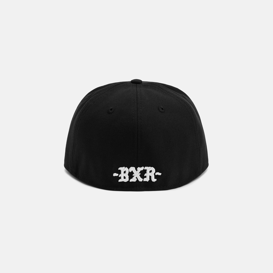 Born & Raised New Era Black Fitted Hat - Black / White secondary