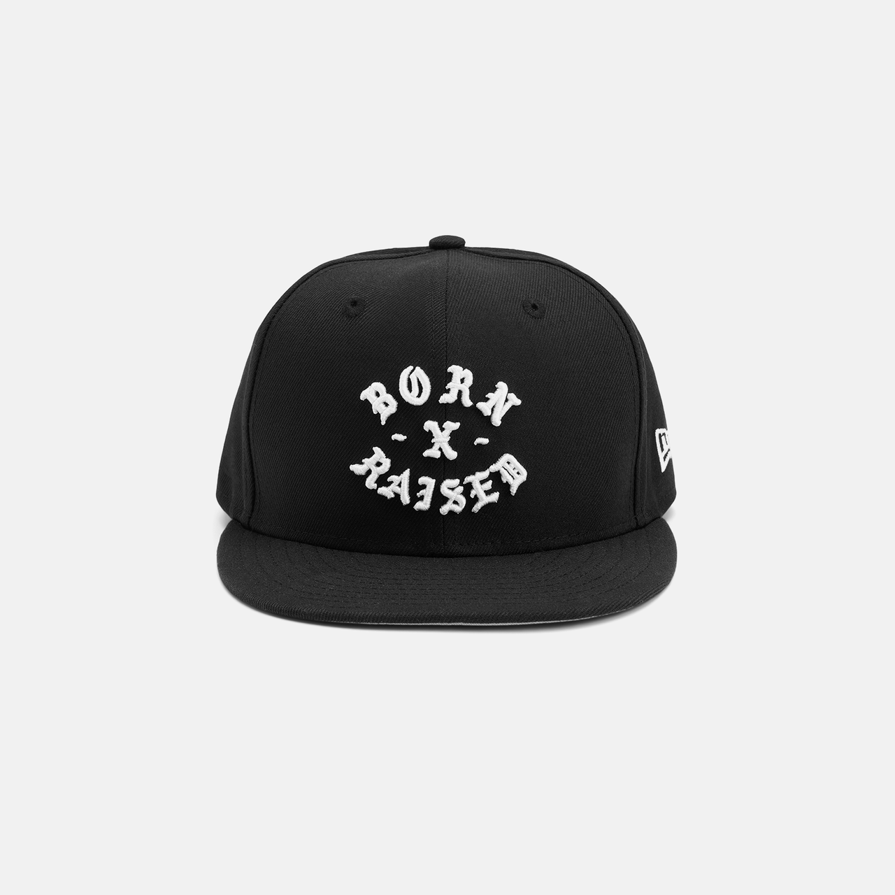 Born & Raised New Era Black Fitted Hat - Black / White