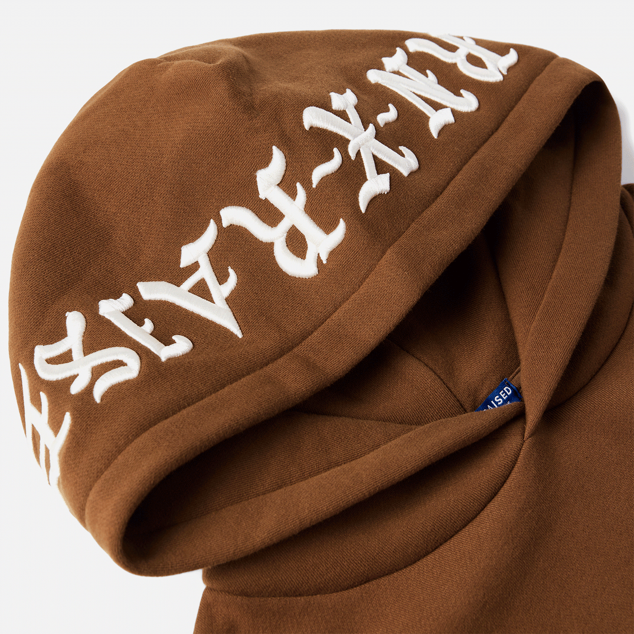 Born & Raised Embroidered Hoodie - Walnut x Cream