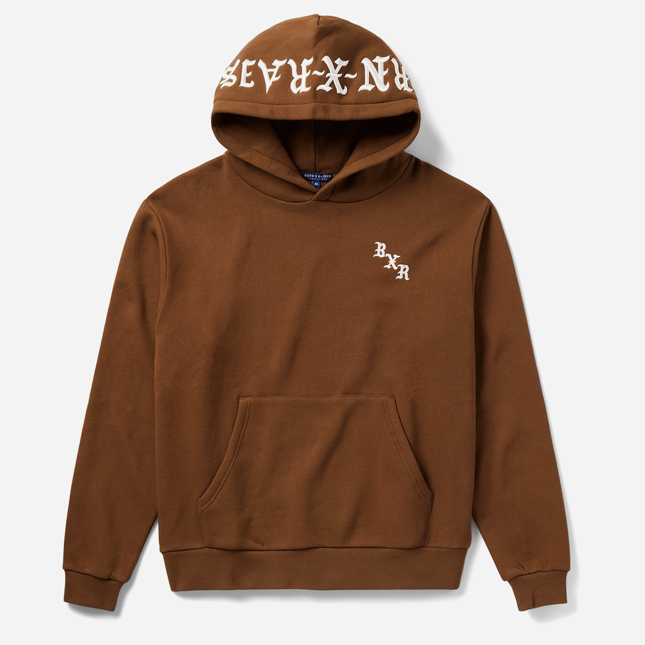 Born & Raised Embroidered Hoodie - Walnut x Cream