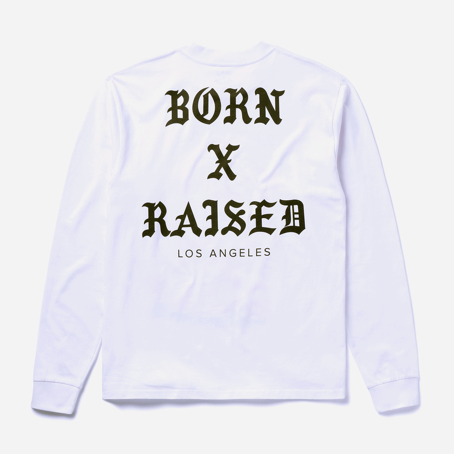 Born & Raised Kitty Long Sleeve T-Shirt - White secondary