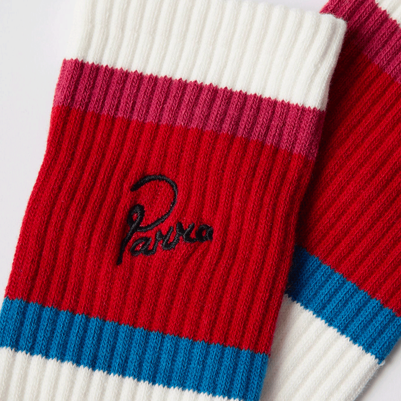 By Parra Signature Striped Crew Socks - Red
