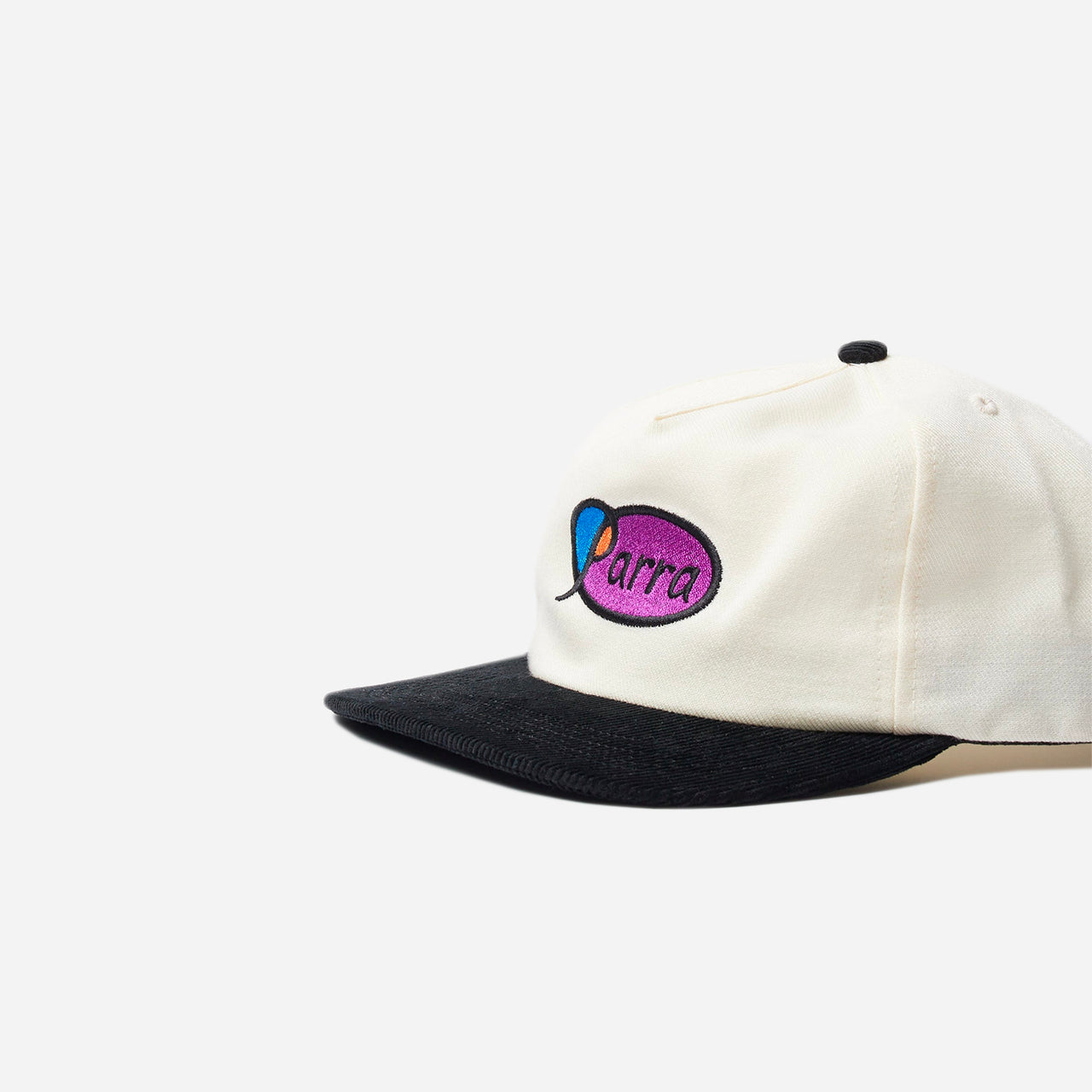 By Parra Circled Script Logo 5 Panel Hat - Off White
