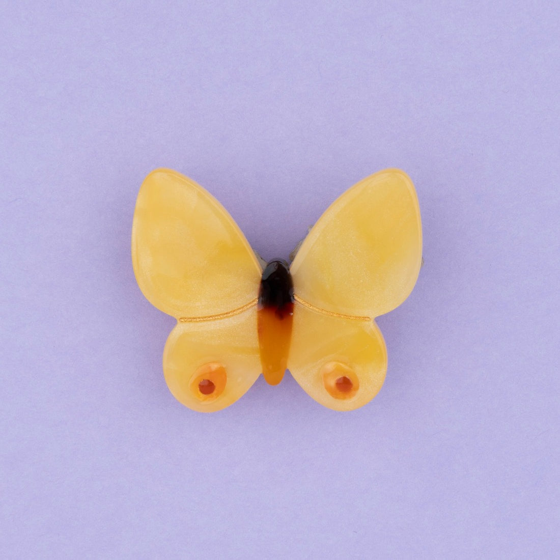 Barrette - Papillon Jaune