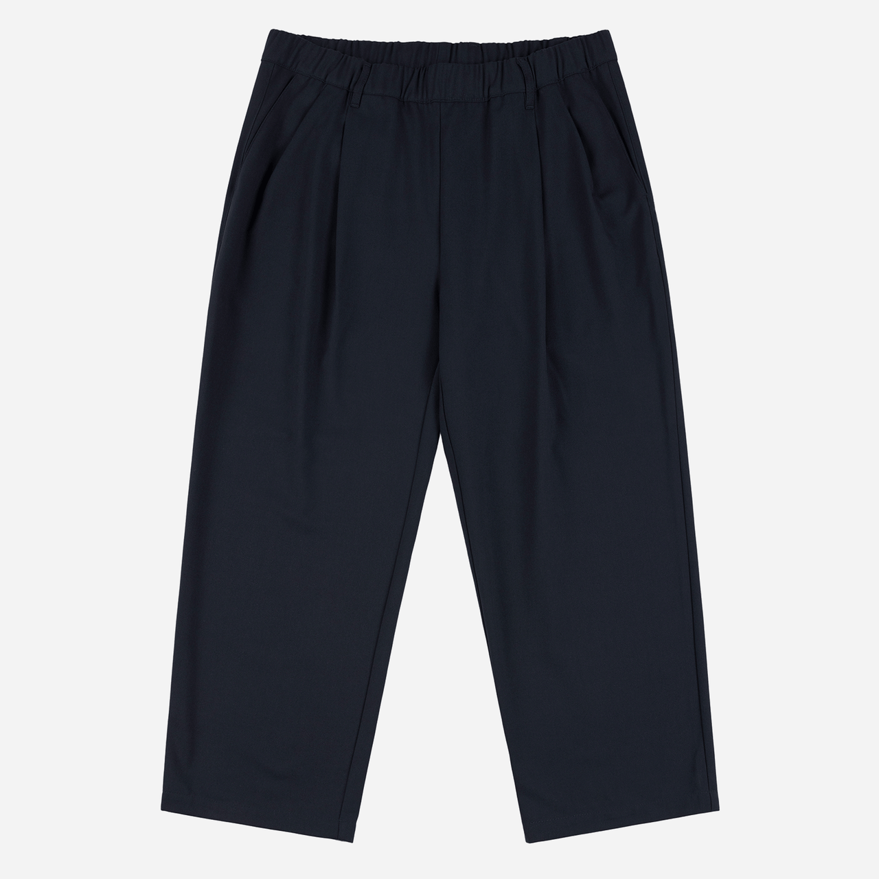 Pleated Twill Pants - Charcoal Blue