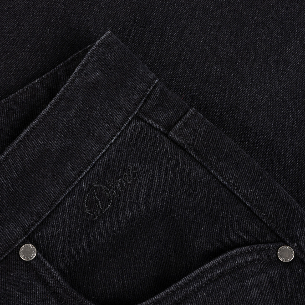 Dime Baggy Denim Pants - Black