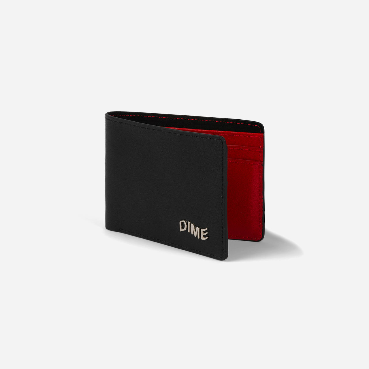 Dime Leather Bifold Wallet - Black / Cherry