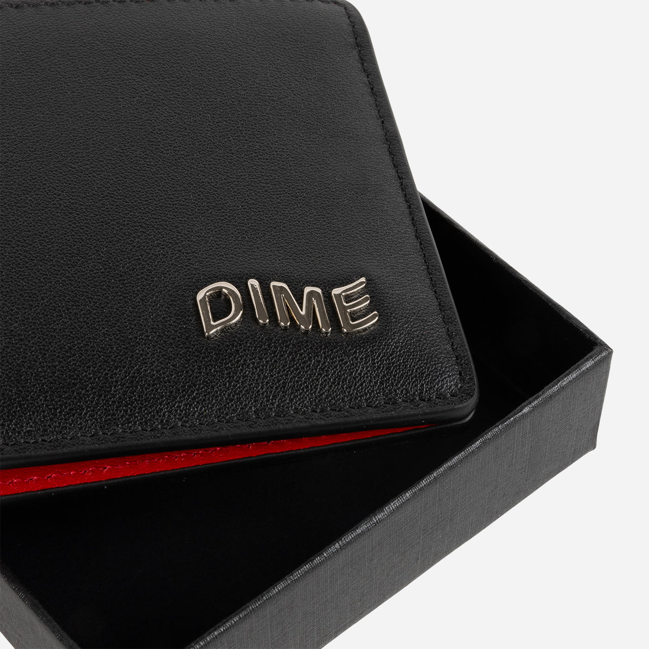 Dime Leather Bifold Wallet - Black / Cherry