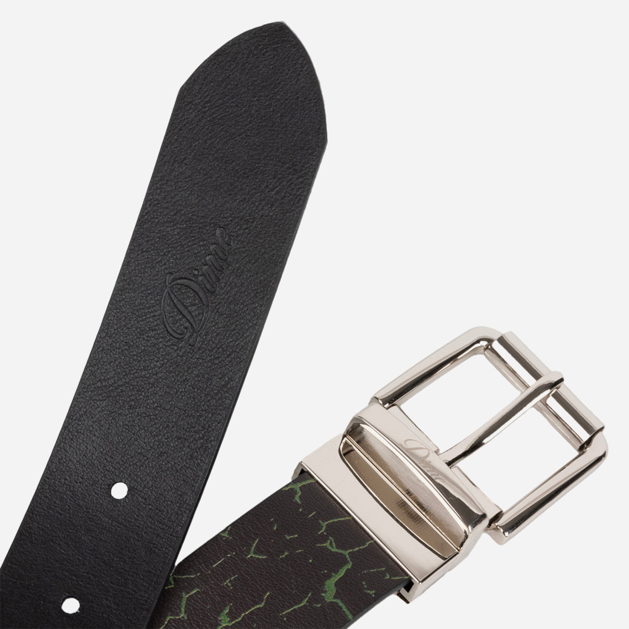 Dime Reversible Leather Belt - Black