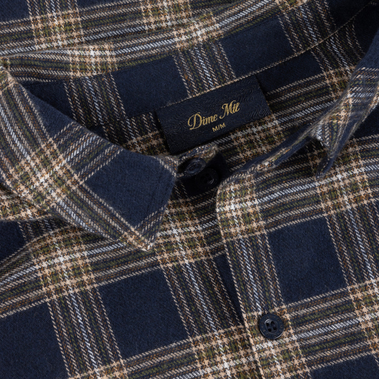 Dime Plaid Flannel Shirt - Navy