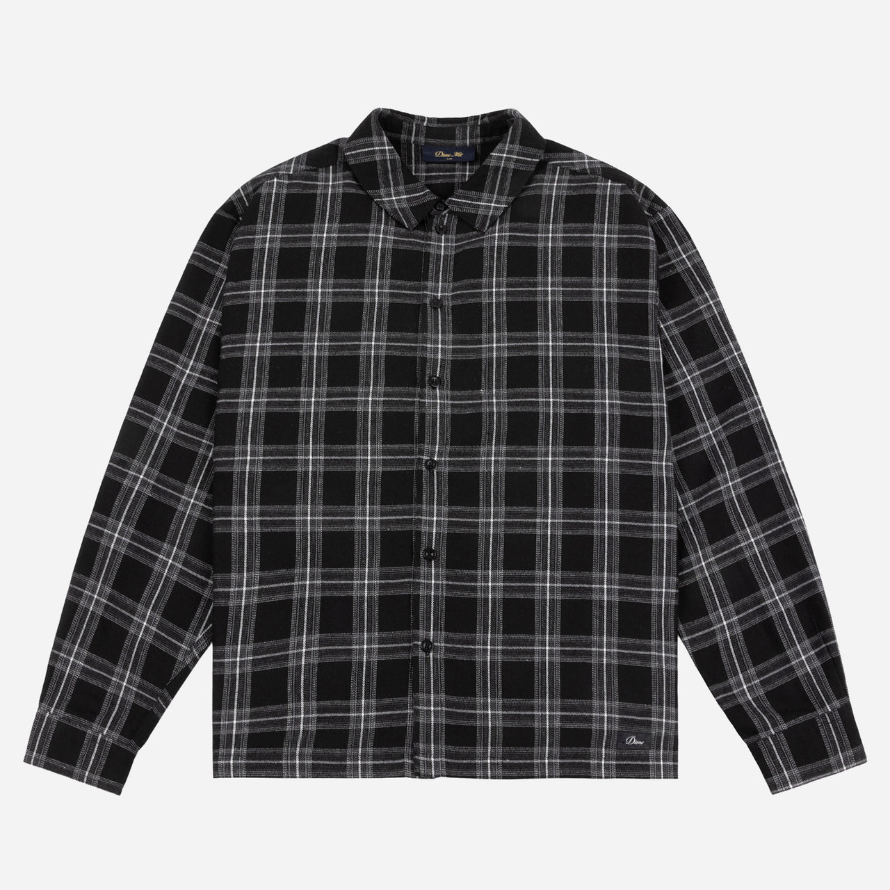 Dime Plaid Flannel Shirt - Black