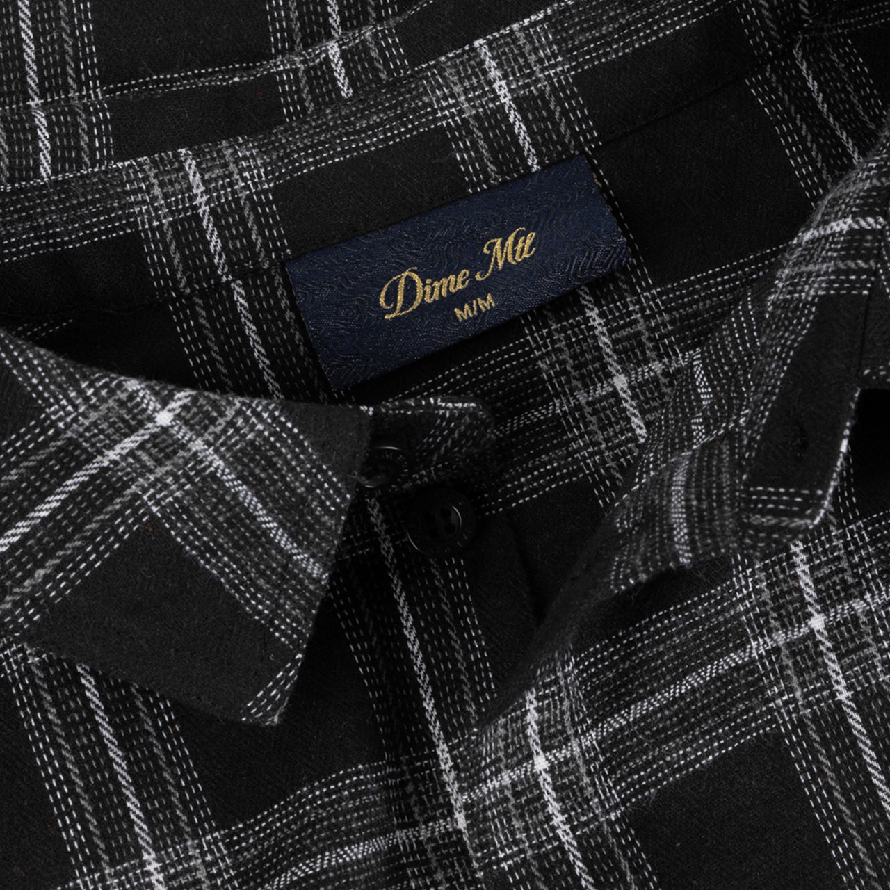 Dime Plaid Flannel Shirt - Black
