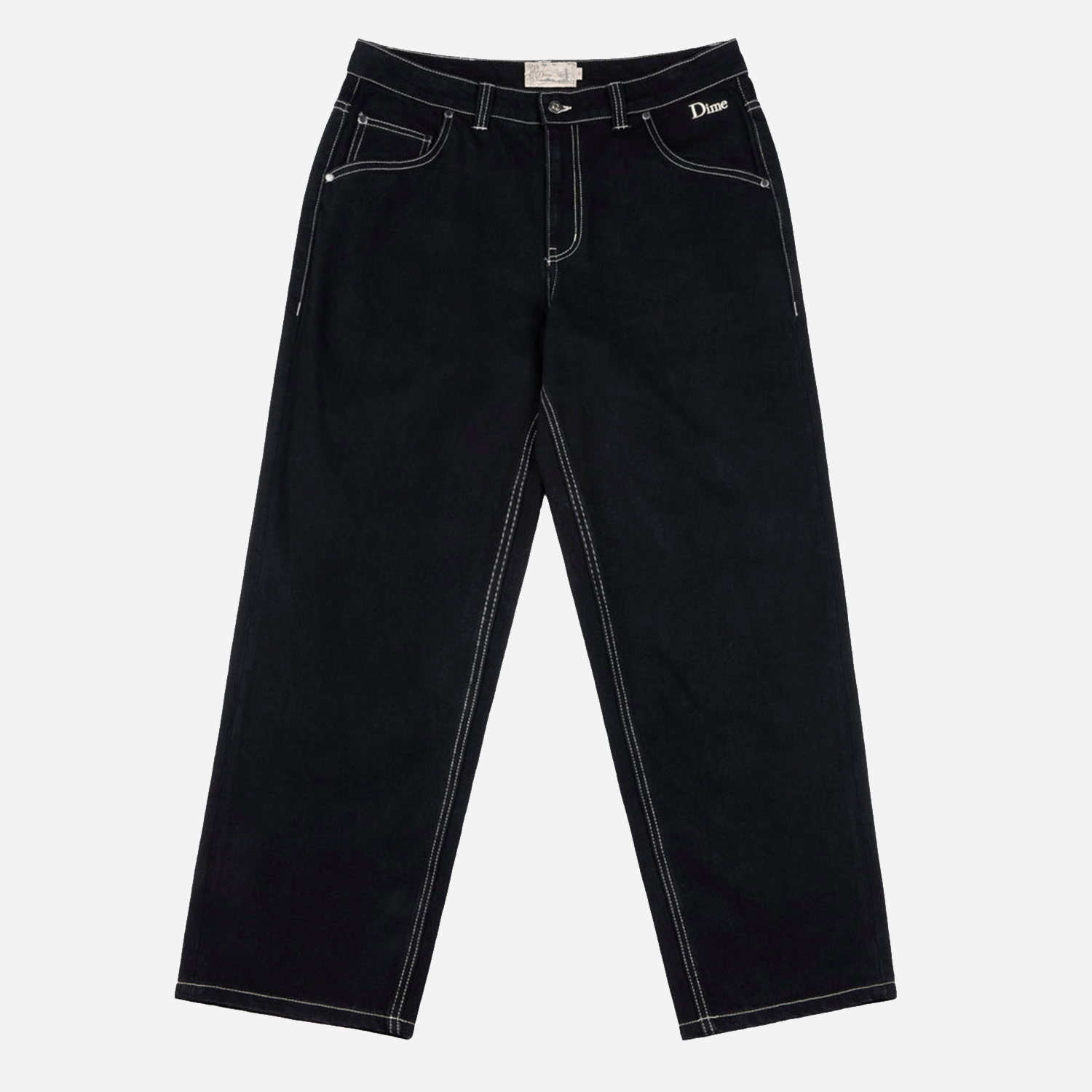 dime DJCO Denim Pants ダークcolor Dime Relaxed Denim Pants - Black/Contrast Stitch – La Plage