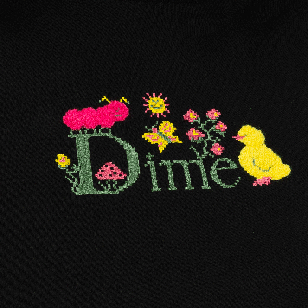 Dime Classic Cross Stitch Hoodie - Black