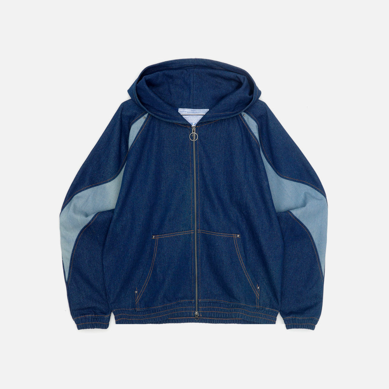 Wavy Denim Zip Hoodie