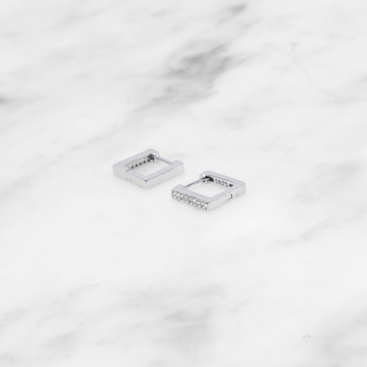 Aros Cuadrados Brillo Plata