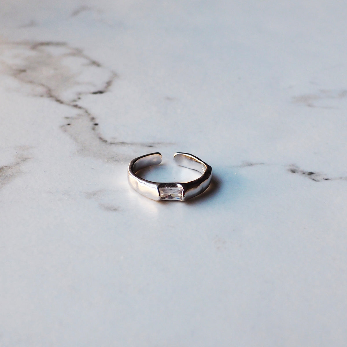 Anillo Rectángulo Blanco Soft