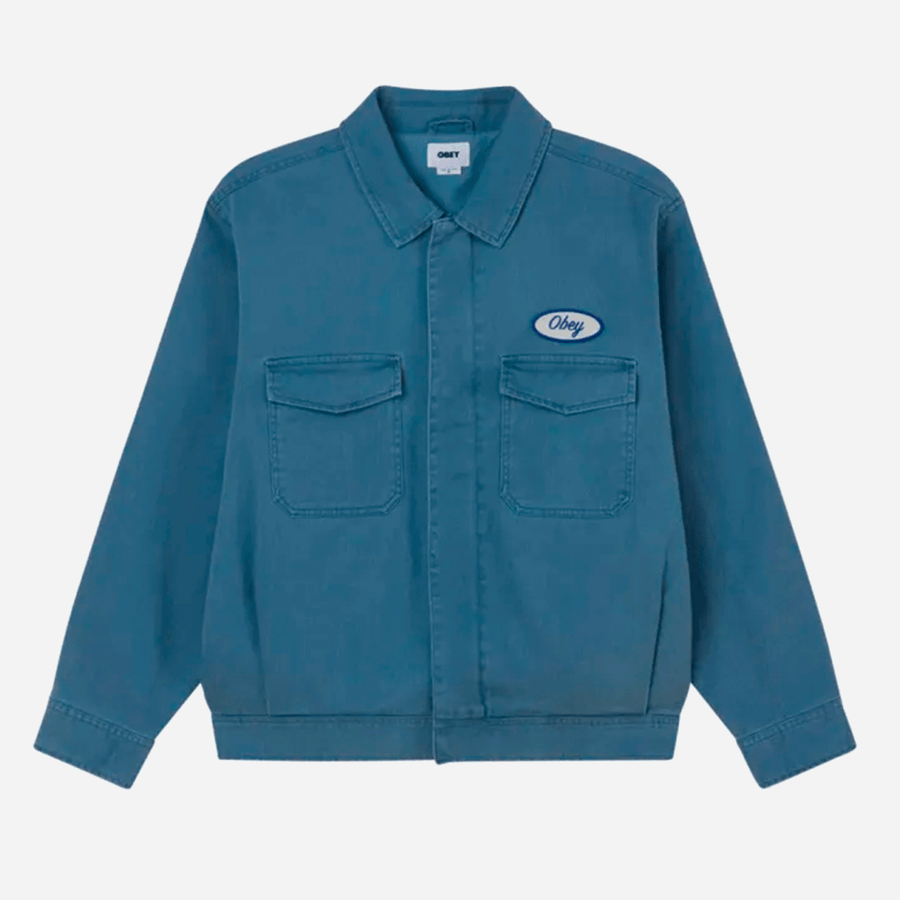 Obey Tilton Work Jacket - Dull Blue Faded Wash