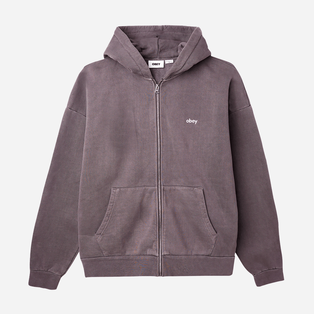 Obey Lowercase Pigment Zip Hood - Pigment Digital Black