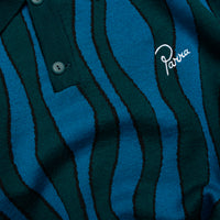 Aqua Weed Waves Knitted Polo Shirt