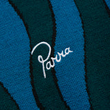 Aqua Weed Waves Knitted Polo Shirt