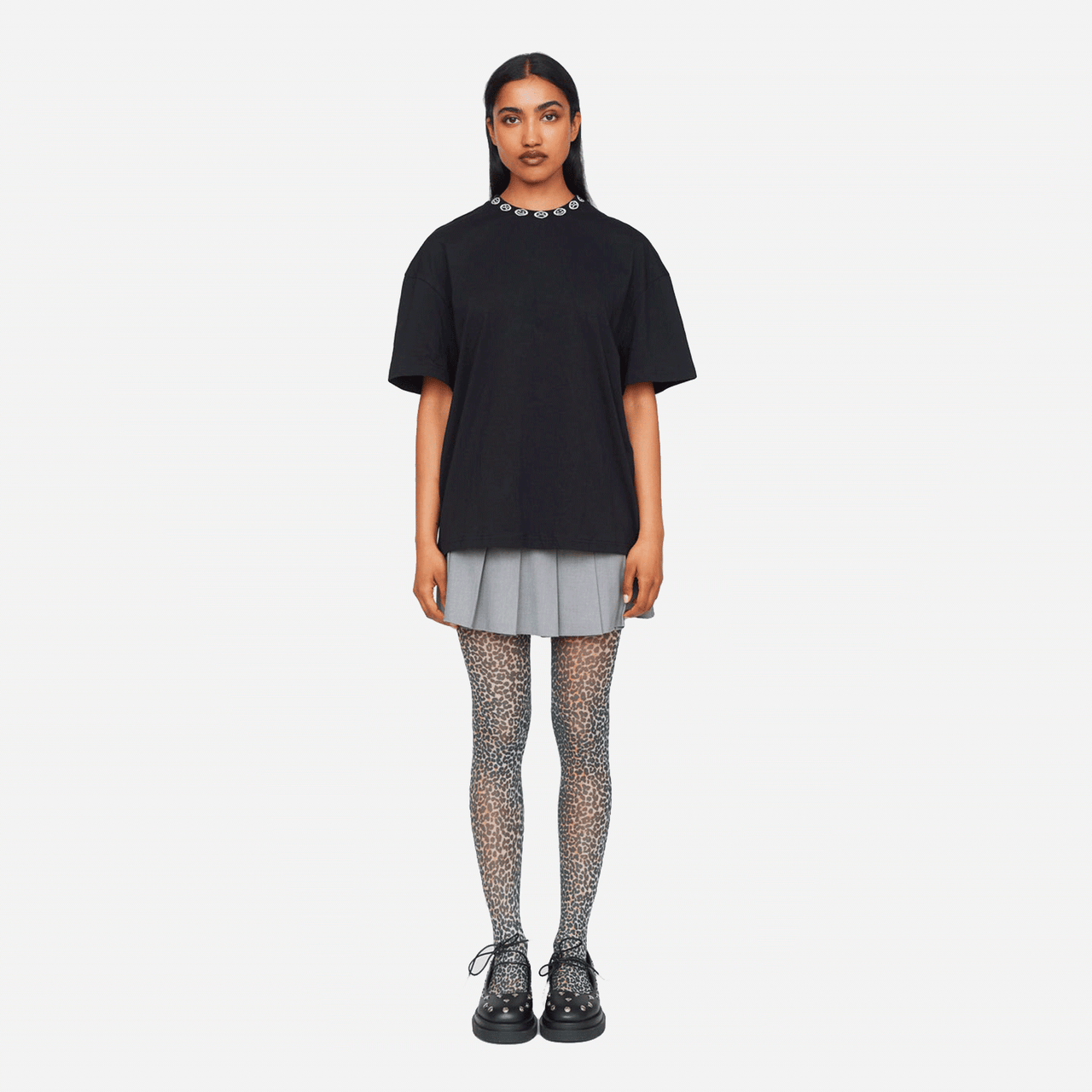Lazy Oaf Happy Sad Jacquard Collar T-Shirt