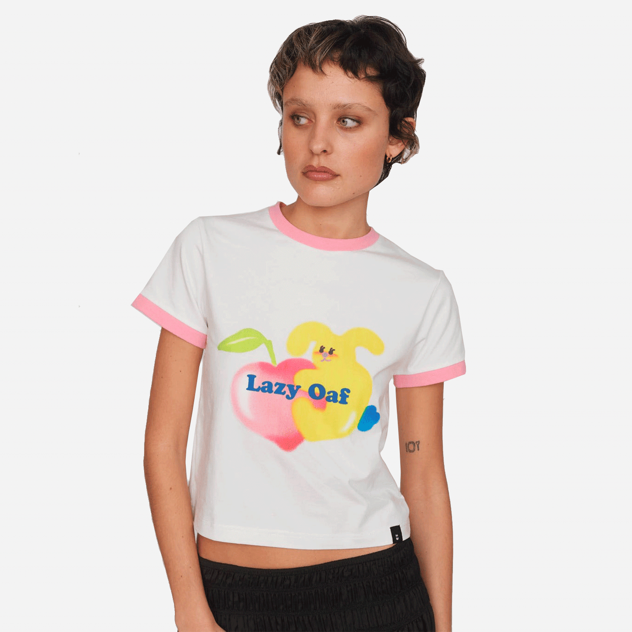 Peach Rabbit Fitted Tee