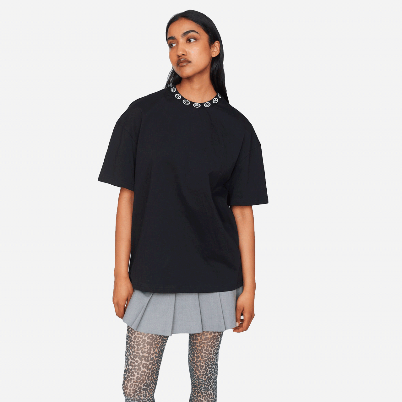 Lazy Oaf Happy Sad Jacquard Collar T-Shirt