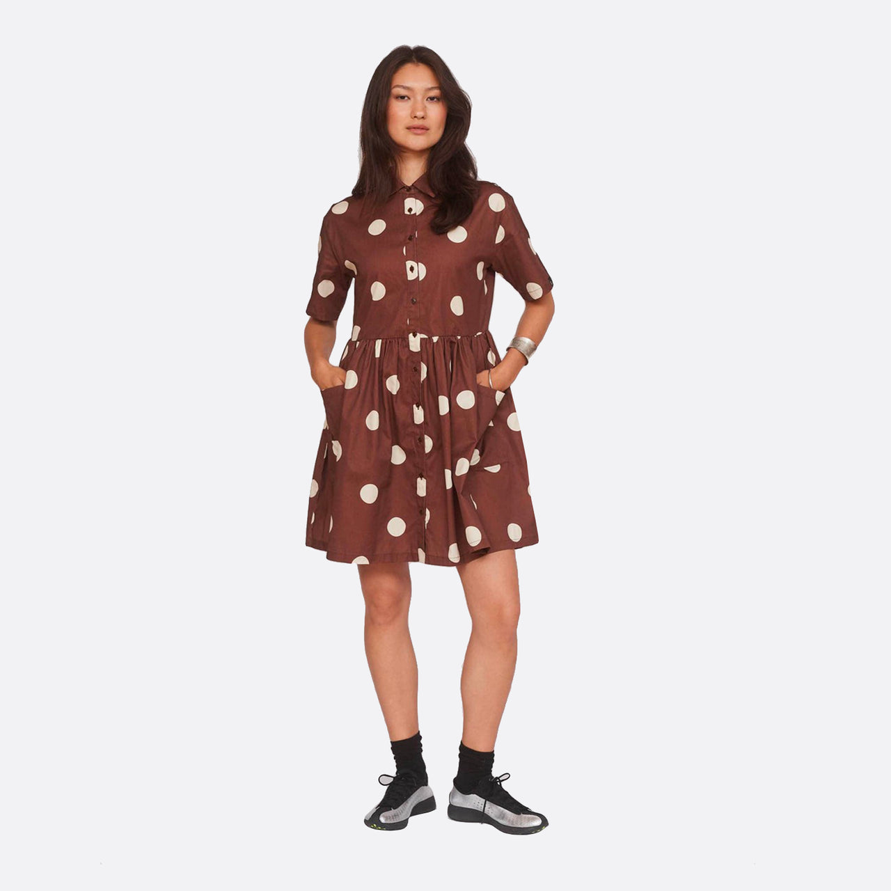 Lazy Oaf Polka Dot Mini Shirt Dress