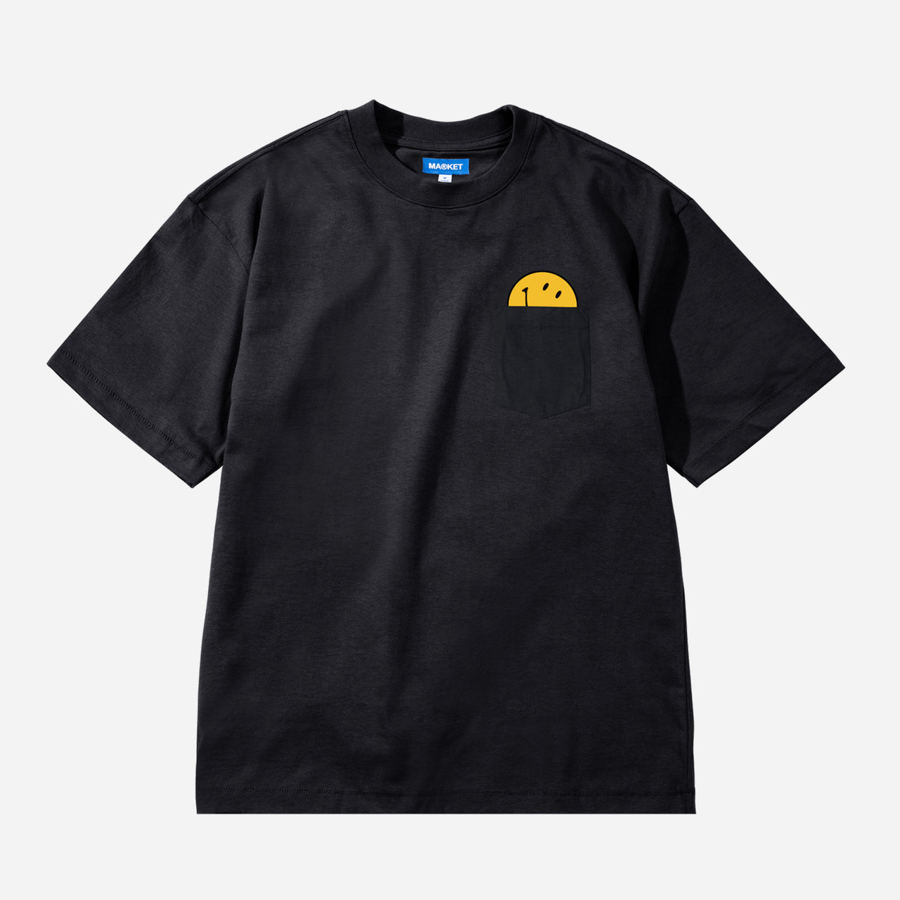 Market Smiley Peek-a-Boo Pocket T-Shirt - Jet Black