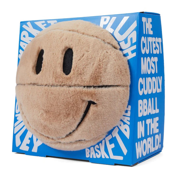 Smiley Sherpa Basketball Pillow - Ecru