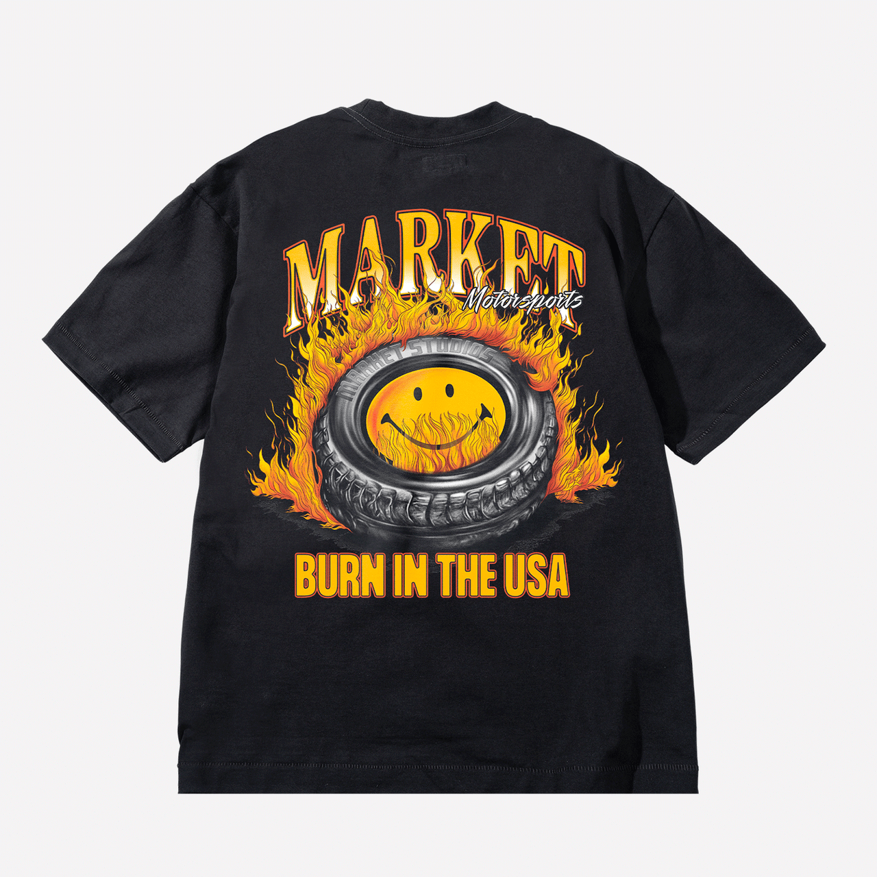 Market Smiley Burnt Rubber T-Shirt - Pirate Black
