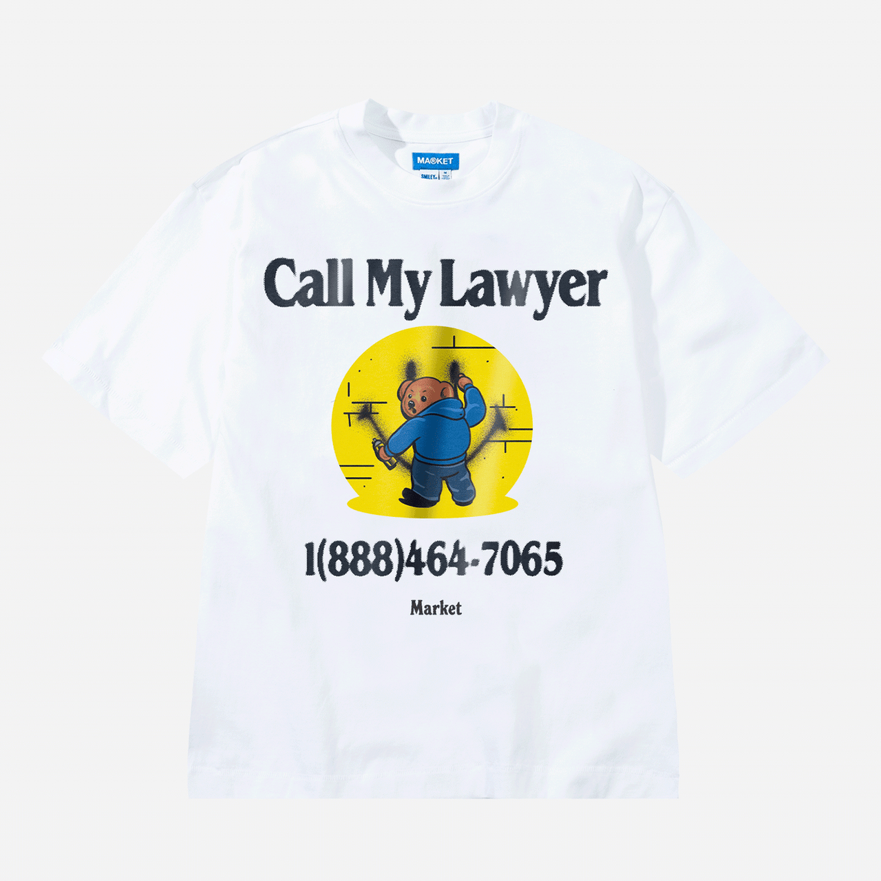 Market Call My Lawyer Bear T-Shirt - White