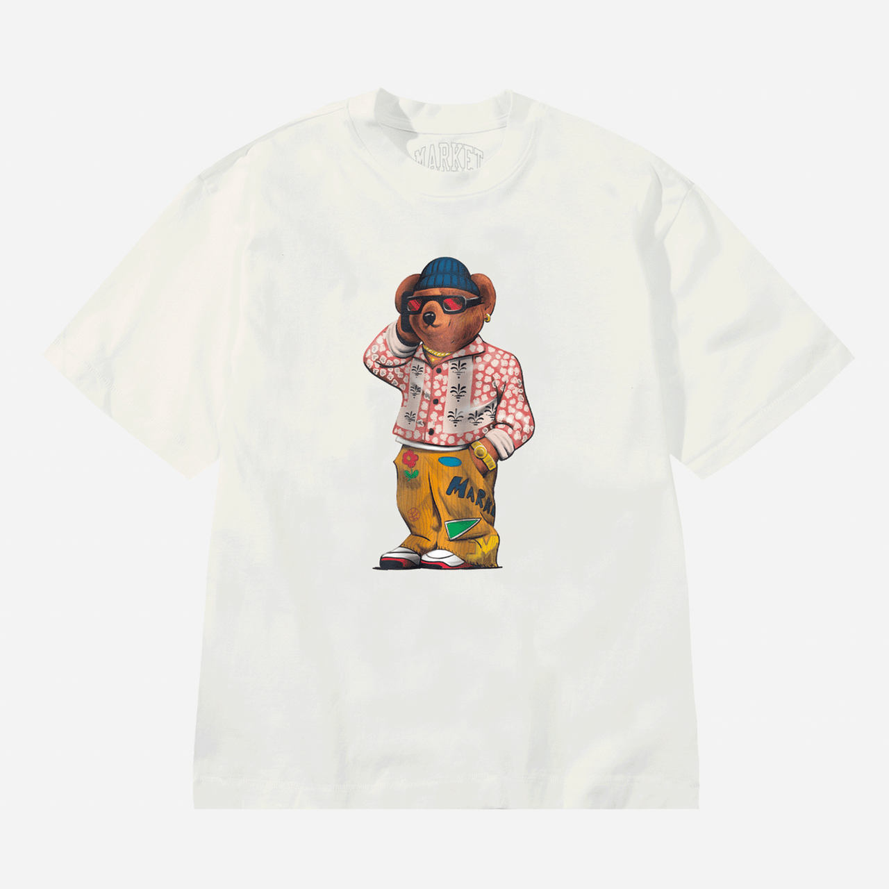 Market Folk Fitted Bear T-Shirt - Unbleached