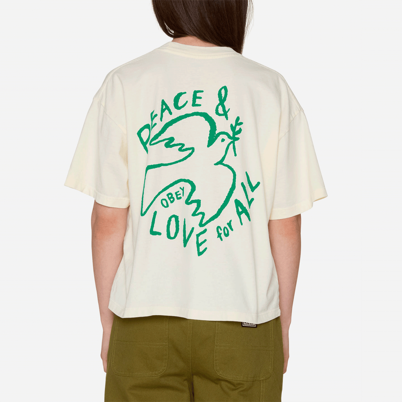 Peace And Love For All Dove Raegan T-Shirt - Unbleached